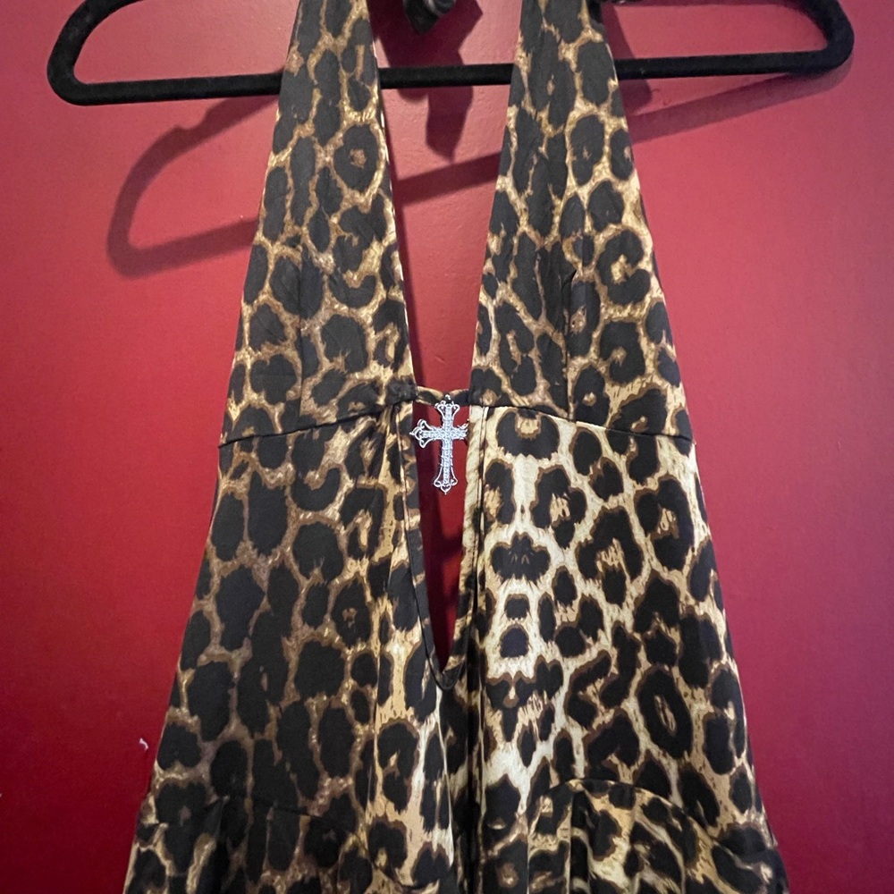 Leopard Print Halter Dress